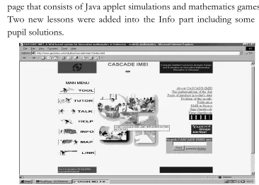 Figure 3.8 The front page of the second prototype of the web site 