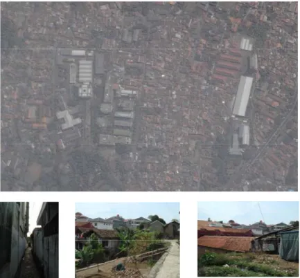 Gambar 1: Perkampungan kota di Bandung  Sumber : Google Map 2008 
