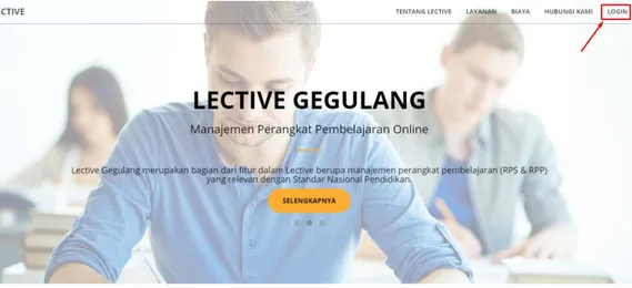 Gambar 1 Halaman homepage Lective 