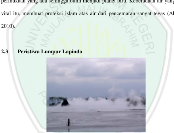 Gambar 2.3 Semburan Lumpur Panas Lapindo (Herawati, 2007). 