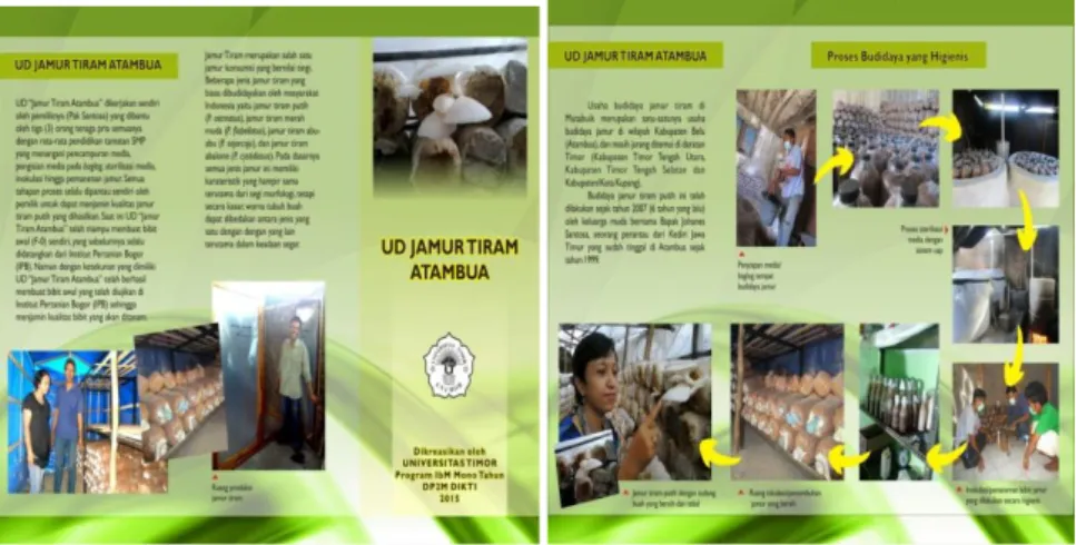 Gambar 8. Leaflet usaha untuk  sarana promosi jamur tiram 