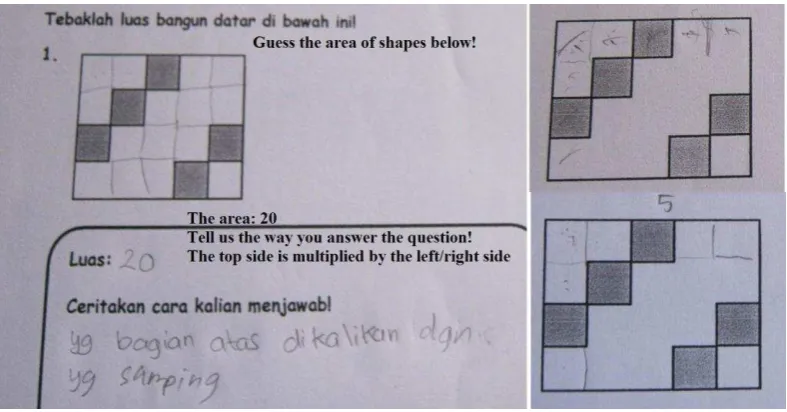Figure 5.6: Students' work in estimating the area of rectangle