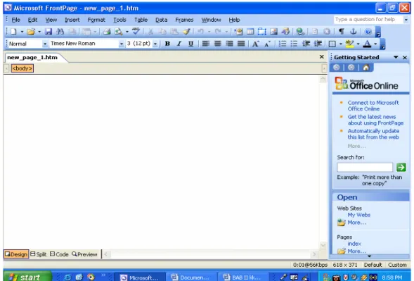 Gambar 2.1 Lembar Kerja Microsoft FrontPage 2003 