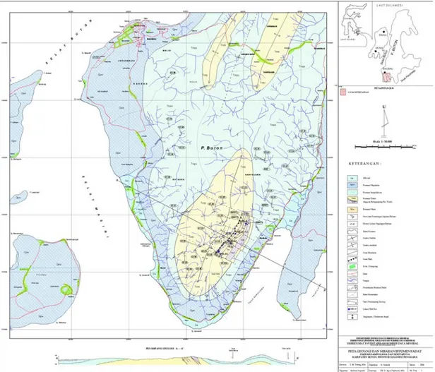 Gambar 4. Peta Geologi dan Sebaran Endapan Bitumen Padat Daerah Inventarisasi 
