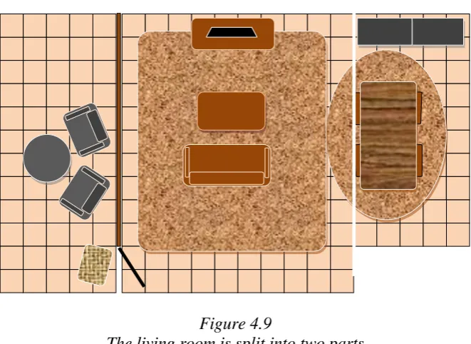 Figure 4.9 The living room is split into two parts   
