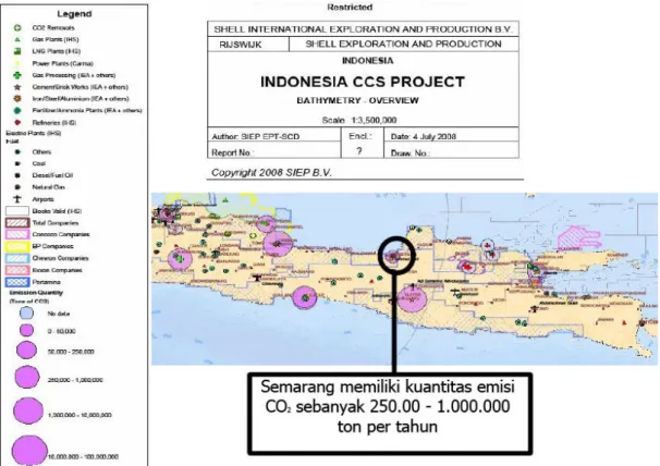 Gambar 2. Jumlah emisi karbon dioksida Kota Semarang (Shell EP, 2008) 