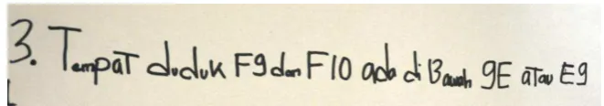 Figure 5.8 Students' answer which states that the position of F9 is behind E9 
