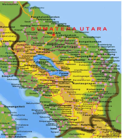 Gambar peta Sumatera Utara 