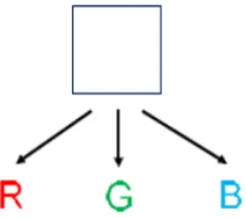 Gambar  2.5  memperlihatkan  contoh  citra  warna  4  bit  dan  gambar  2.6  mempresentasikan 3 byte citra warna (true color)