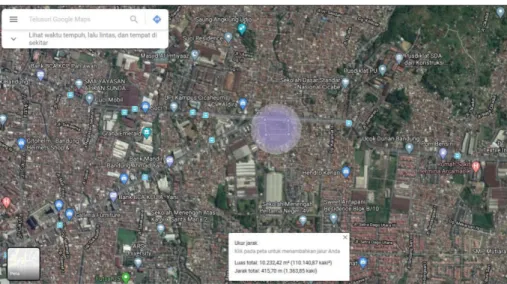 Gambar 2.10 Analisis Lingkungan Sekitar Terminal Cicaheum                                           Sumber : Dok Pribadi &amp; Maps.google.co.id