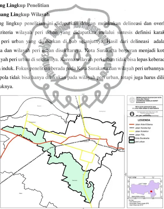 Gambar 1.1 Peta Ruang Lingkup Wilayah Penelitian  Sumber : delineasi peneliti, 2019 