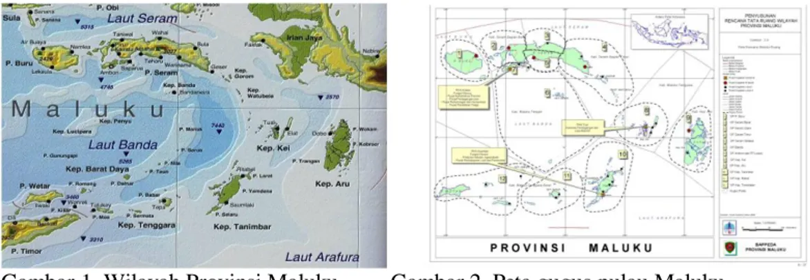 Gambar 1  Wilayah Provinsi Maluku         Gambar 2  Peta gugus pulau Maluku 