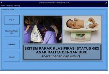 Gambar 4. 1 Form Utama  4.2     Implementasi Form Diagnosa Gizi Anak 
