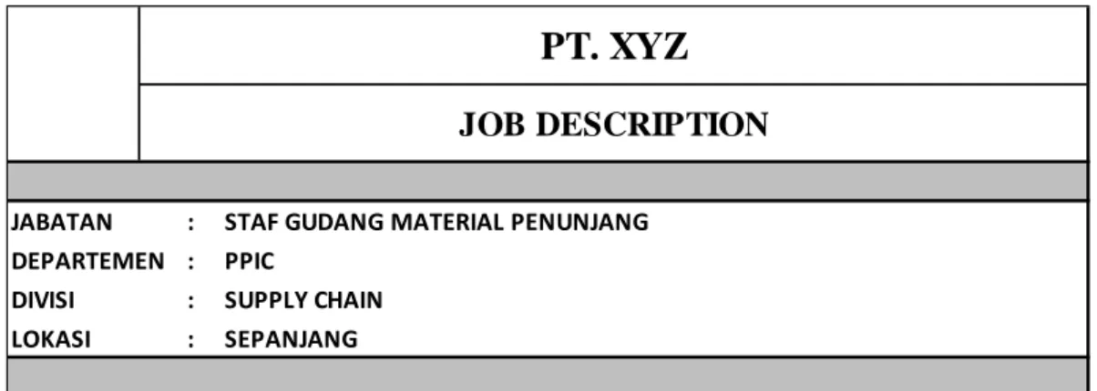 Gambar 4.9 Job Description Staf Gudang Material Penunjang 