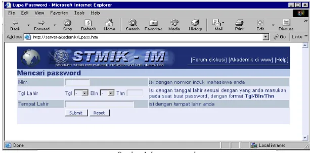 Gambar 4. Lupa password  3. Perwalian  