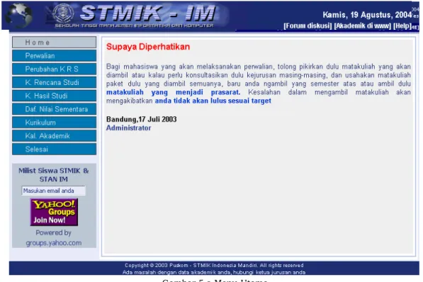 Gambar 5.a Menu Utama 