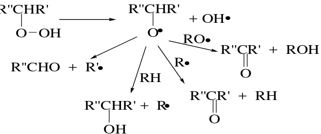 Gambar 2.4. Pembentukan Produk Sekunder dari Dekomposisi Hidrokperoksida 