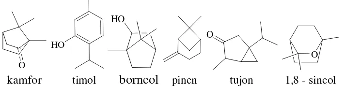 Gambar 2.9.2. Senyawa-senyawa komponen dalam minyak atsiri 