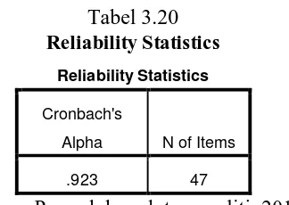 Tabel 3.19 Case Processing Summary 