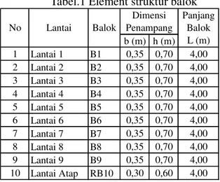 Gambar 5 Bentuk dimensi bangunan dinding geser 