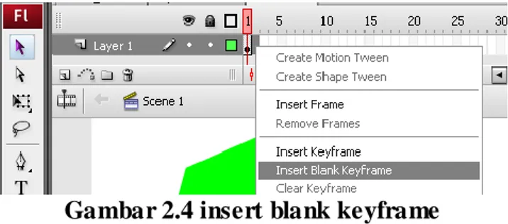 Gambar 2.4 insert blank keyframe  