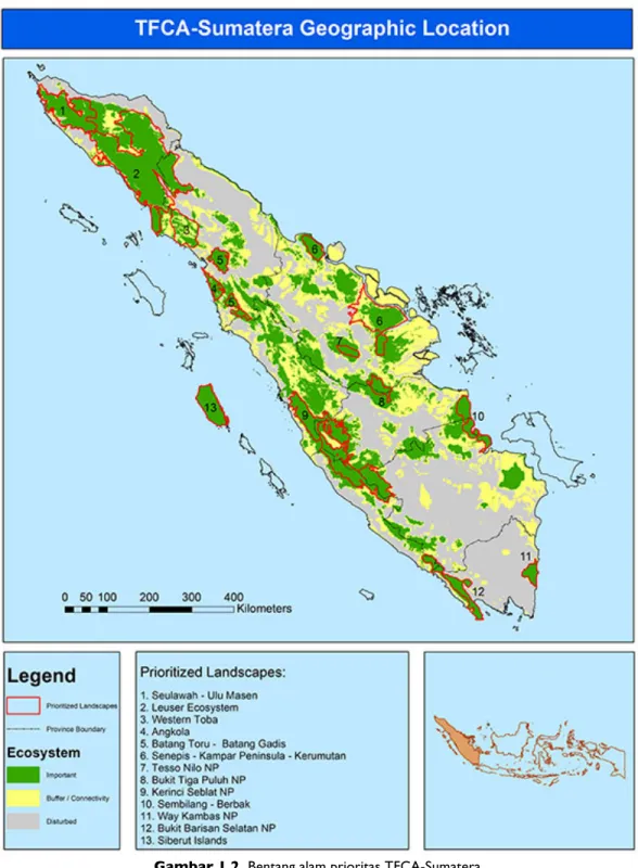 Gambar 1.2. Bentang alam prioritas TFCA-Sumatera