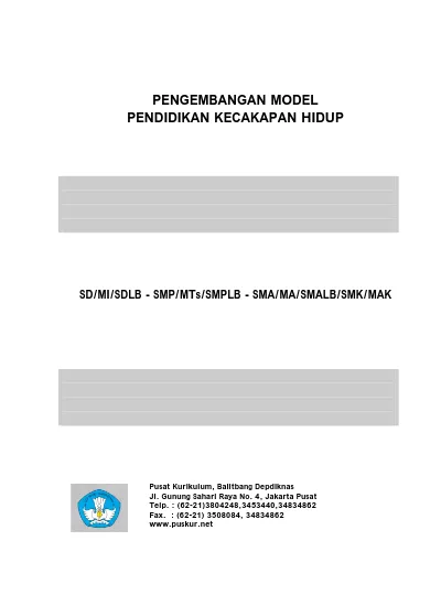 PENGEMBANGAN MODEL PENDIDIKAN KECAKAPAN HIDUP