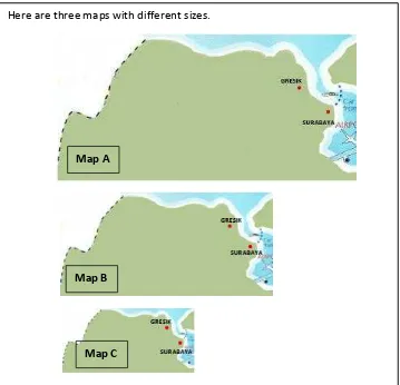 Figure 4.4. Three different size maps and a double scale line Figure 4.4.  