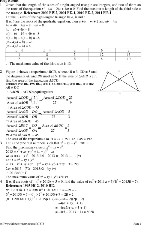 Figure 1 shows a trapezium ABCD, where AB = 3, CD = 5 and 