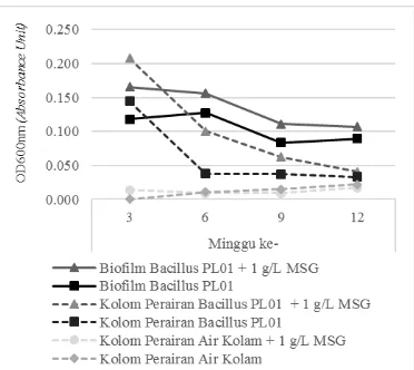 Gambar 4. Velositas Plastik yang Didegradasi oleh  PseudomonasBacillus PL01 dan  PL01