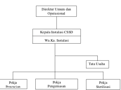 Gambar 3.2 Struktur Organisasi Instalasi Central Sterilized Supply Department  (CSSD) RSUP H