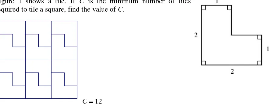 Figure 1 shows a tile. If C is the minimum number of tiles C