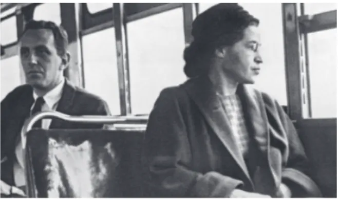 Gambar 3.3 Rosa Parks di bus yang tersegregasi di  Montgomery