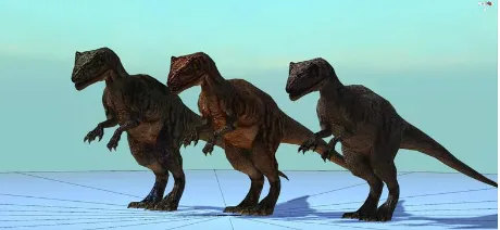 Gambar 1. Tiga Jenis Allosaurus yang Terdapat dalam Game 