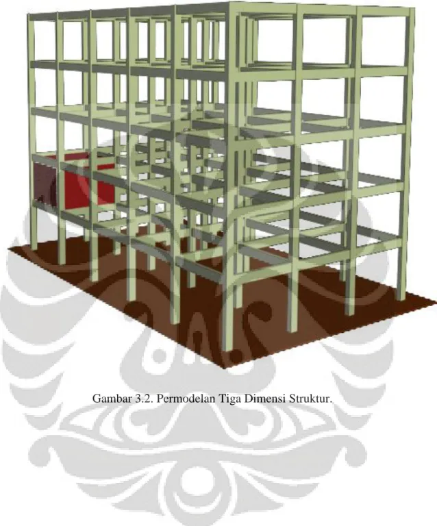 Gambar 3.2. Permodelan Tiga Dimensi Struktur. 