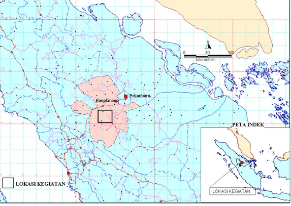 Gambar 1. Peta Lokasi Kegiatan Daerah Kabupaten Kampar, Provinsi Riau 