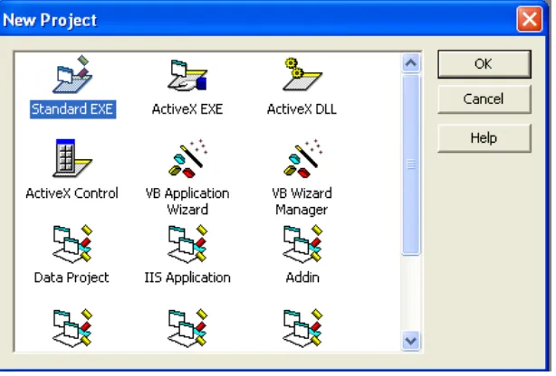 Gambar 2.7 Tampilan awal Visual Basic 