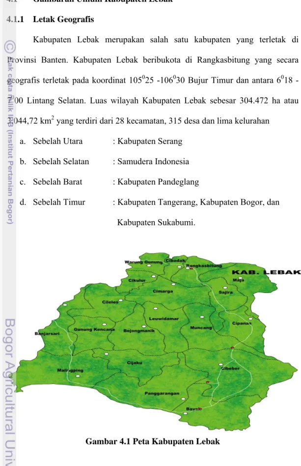 Gambar 4.1 Peta Kabupaten Lebak 