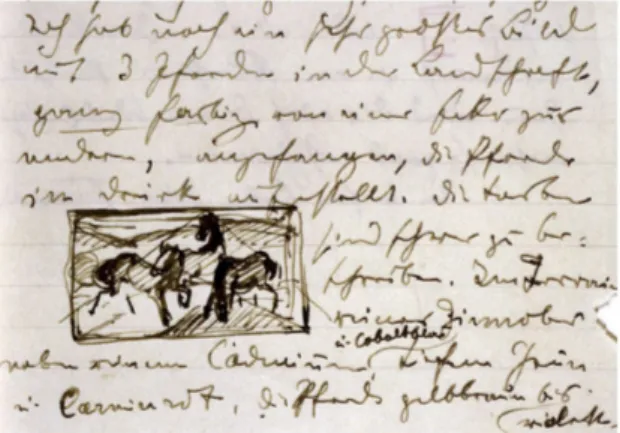 Gambar 6. Tampak rinci dari surat Marc kepada Maria  Franc dalam tulisan Jerman kuno (Kurrent)