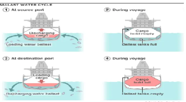 Gambar  1:  Proses  ballasting  dan  deballasting  (Sumber : ECOGREENSHIP) 
