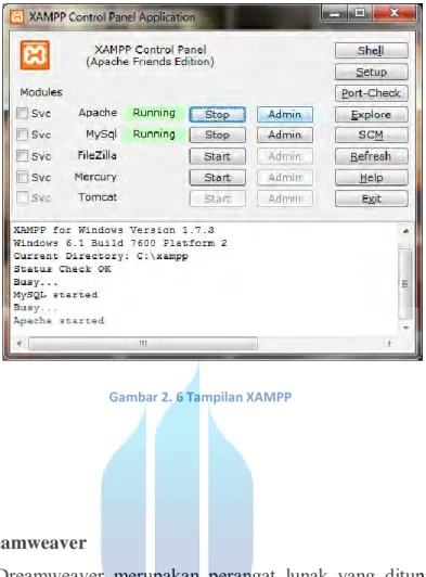 Gambar 2. 6 Tampilan XAMPP