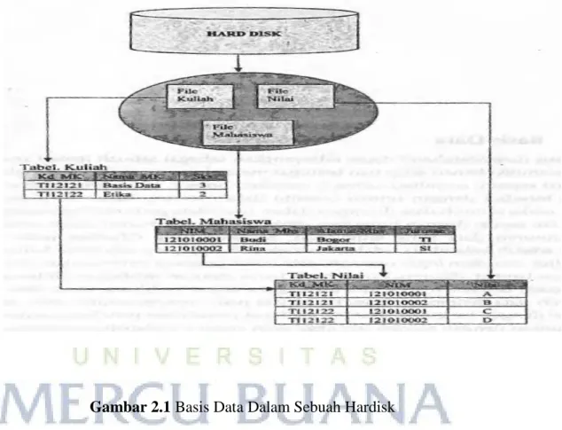 Gambar 2.1 Basis Data Dalam Sebuah Hardisk 