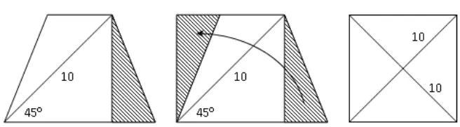 Gambar di atas menunjukkan bahwa trapesium sama kaki di mana diagonalnya mem- 