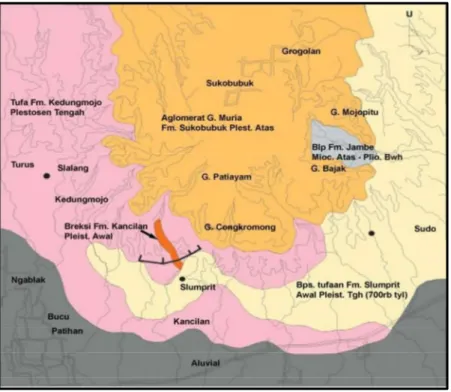 Gambar 4. Peta Geologi Patiayam  (Sumber: Setiawan 2001) 