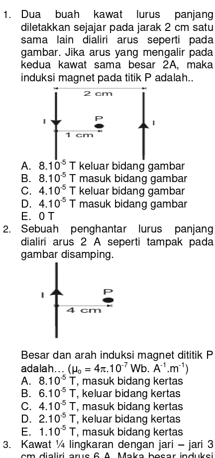 gambar. Jika arus yang mengalir pada 