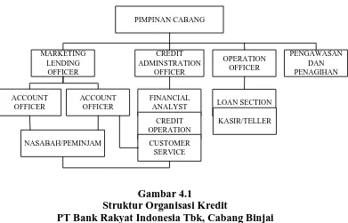 Gambar 4.1  Struktur Organisasi Kredit  