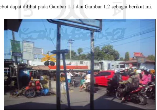 Gambar 1.1 Foto Keadaan di Perlintasan Jalan Timoho Yogyakarta Arah Utara 
