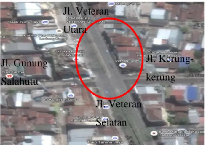 Gambar 1. Lokasi Simpang Jl. Veteran  Utara – Jl. Kerung-kerung 