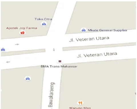 Gambar 3.3 Lokasi Simpang Empat Bersinyal Jl. Veteran Utara – Jl. Bandang  (Simpang II) 