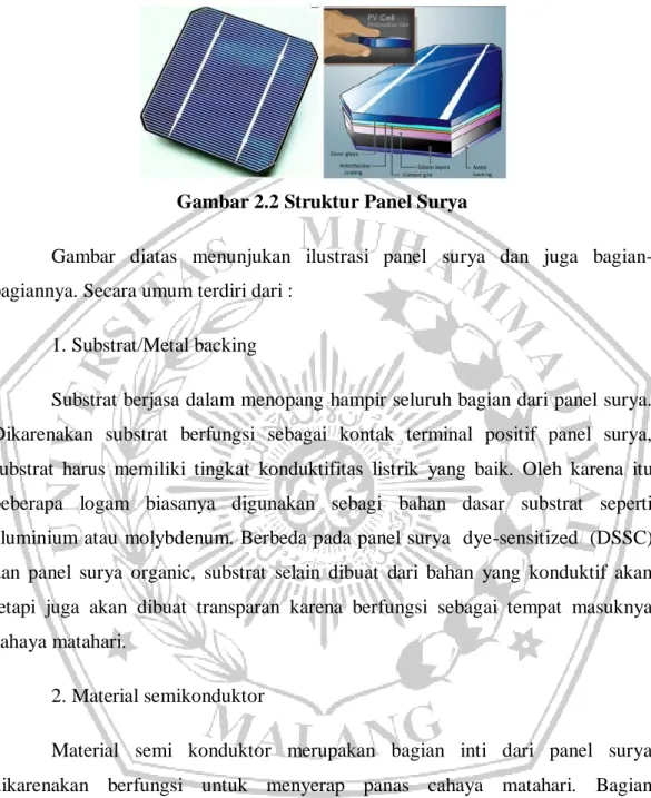 Gambar 2.2 Struktur Panel Surya  